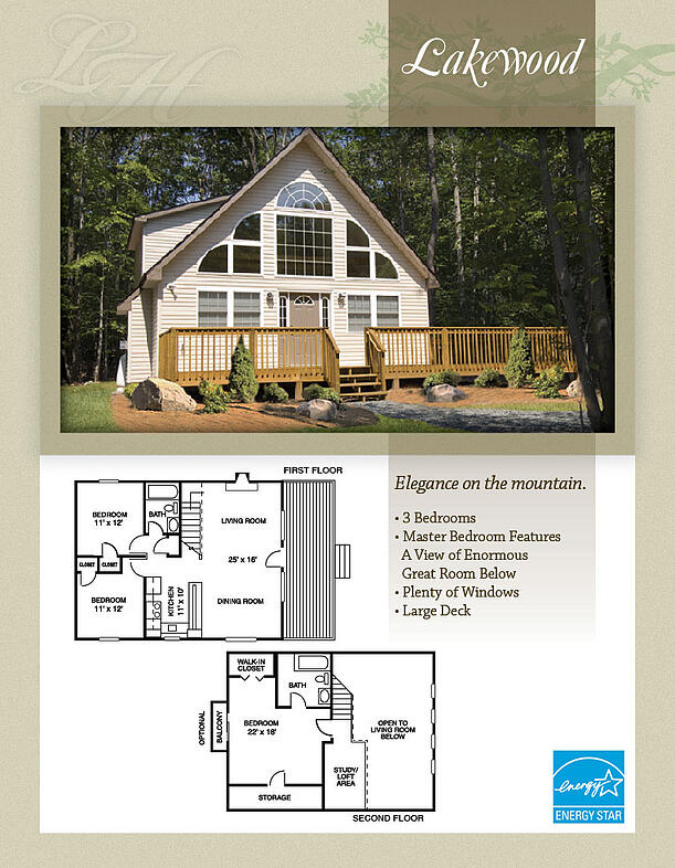 Lakewood floor plan, vacation homes in the Poconos of PA